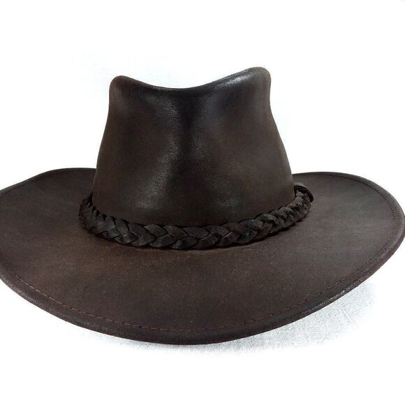 Australian Style Hat Genuine Leather - Picture 1 of 5